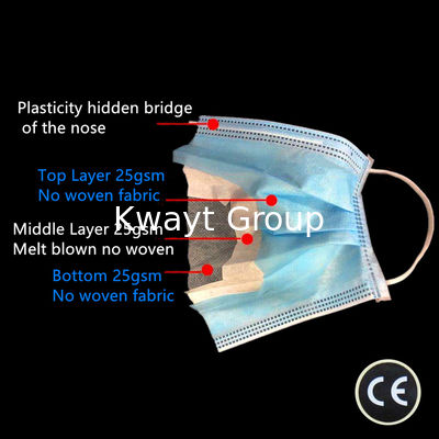 3-Ply Face Mask disposable one time use Earloop